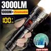 Powerful LED Flashlight Ultra Bright Tactical Light Emergency Spotlight Long Range Zoom Torch Fishing Lamp With Built-in Battery