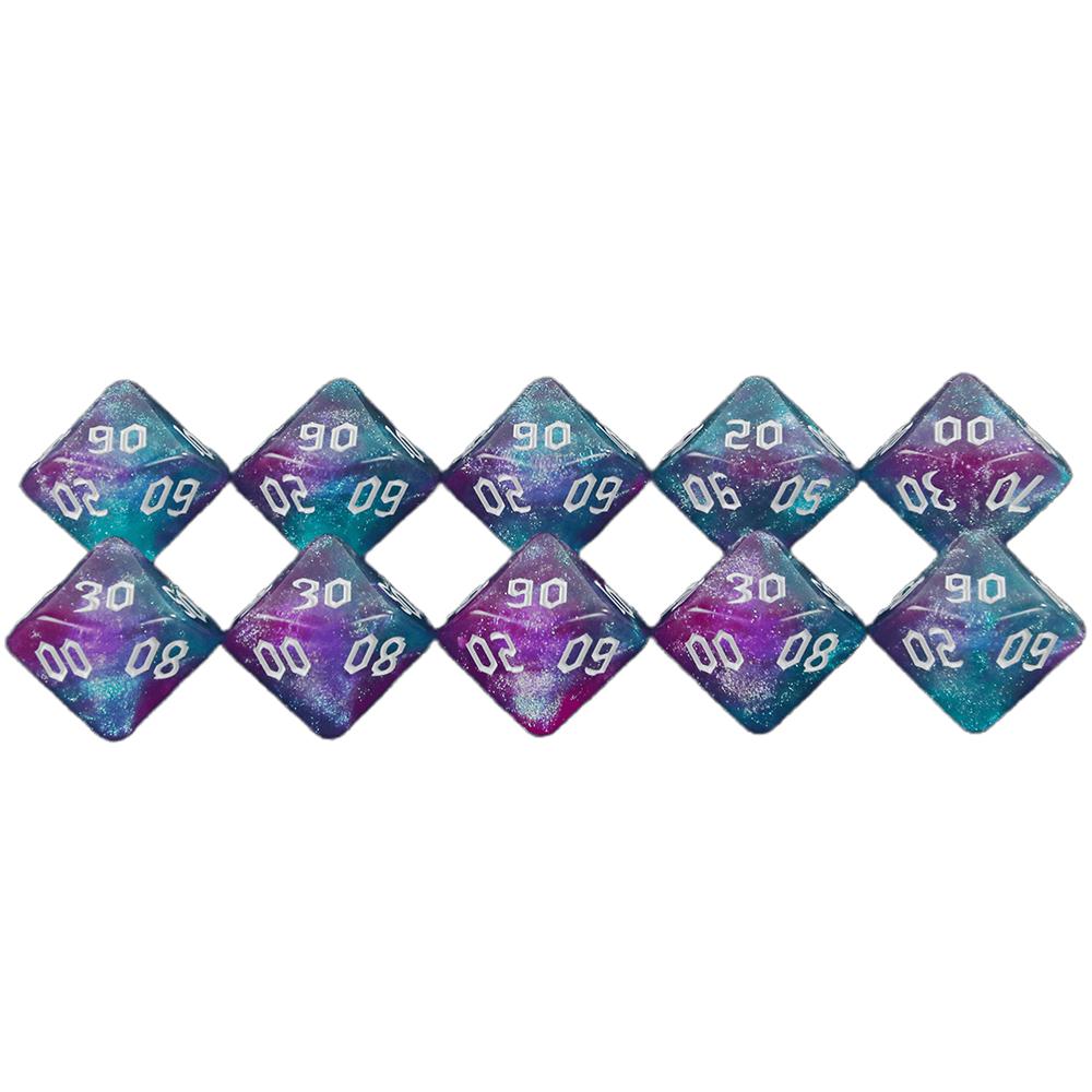 10PCS Polyhedral Dice D10(00-90) DND Dice Set for DNDGame RPG Board Game Accessories Hobbies Holiday Gift