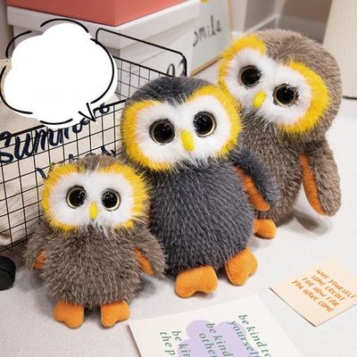 Realistic Big Eyes Owl Plush Toys Fluffy Simulation Owl Toy  Festival Party Decor