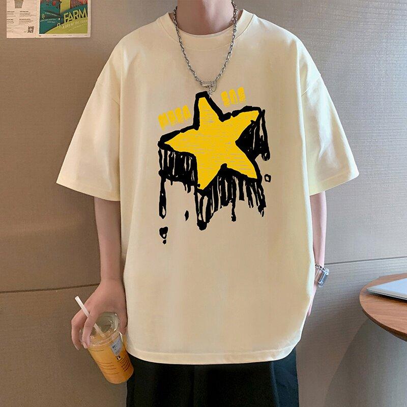 Pure Cotton Loosefitting Shortsleeved Tshirt for Unisex New Summer Style Roundneck Boys Halfsleeve American Casual Tshirt