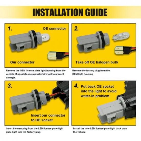 Clear Rear Bumper Reflector Side Marker White LED Light For Ford Mustang 2005-09