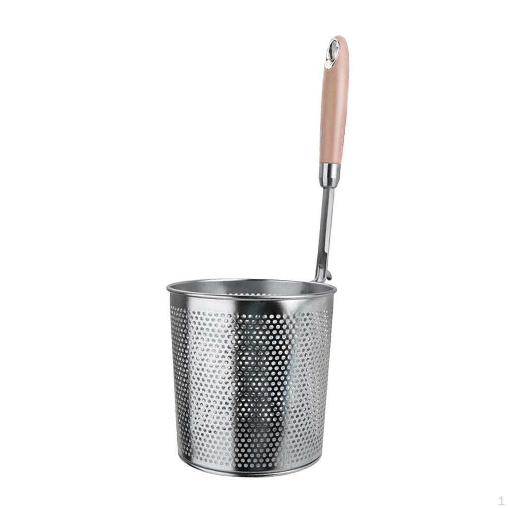 Sieve with Wooden Handle, Roast Basket, Pasta for Kitchen, Grill, Fries,