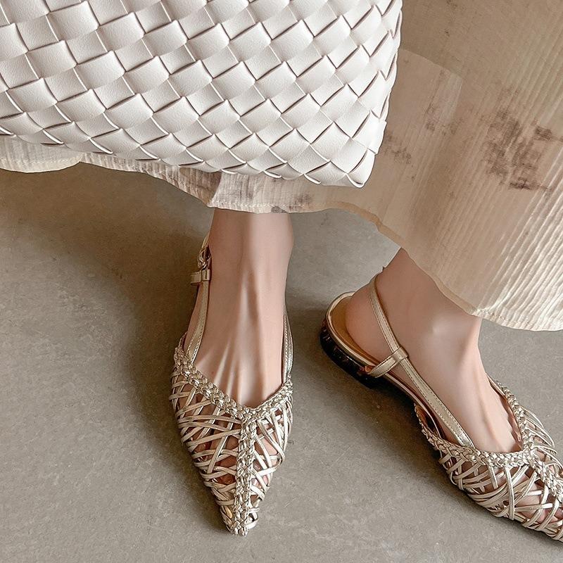 Niche Shoes Light Luxury Women's Shoes Retro Fashion Versatile and Breathable Shoes for Outerwear