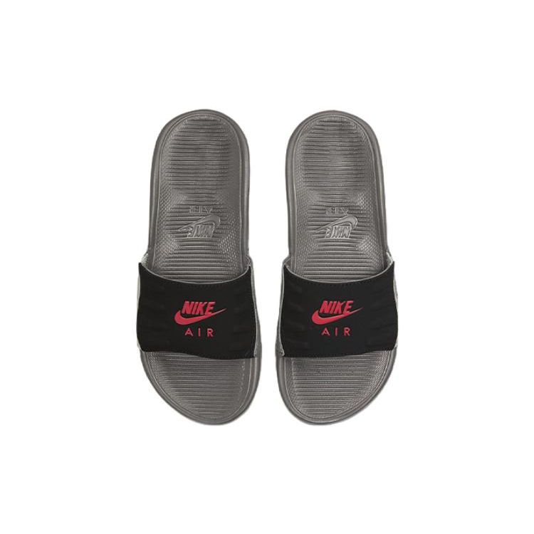 Nike Sandales plates Air Max Camden Slide GS Unisexes Enfants Pewter Siren Red Black Lifestyle CZ4665-002