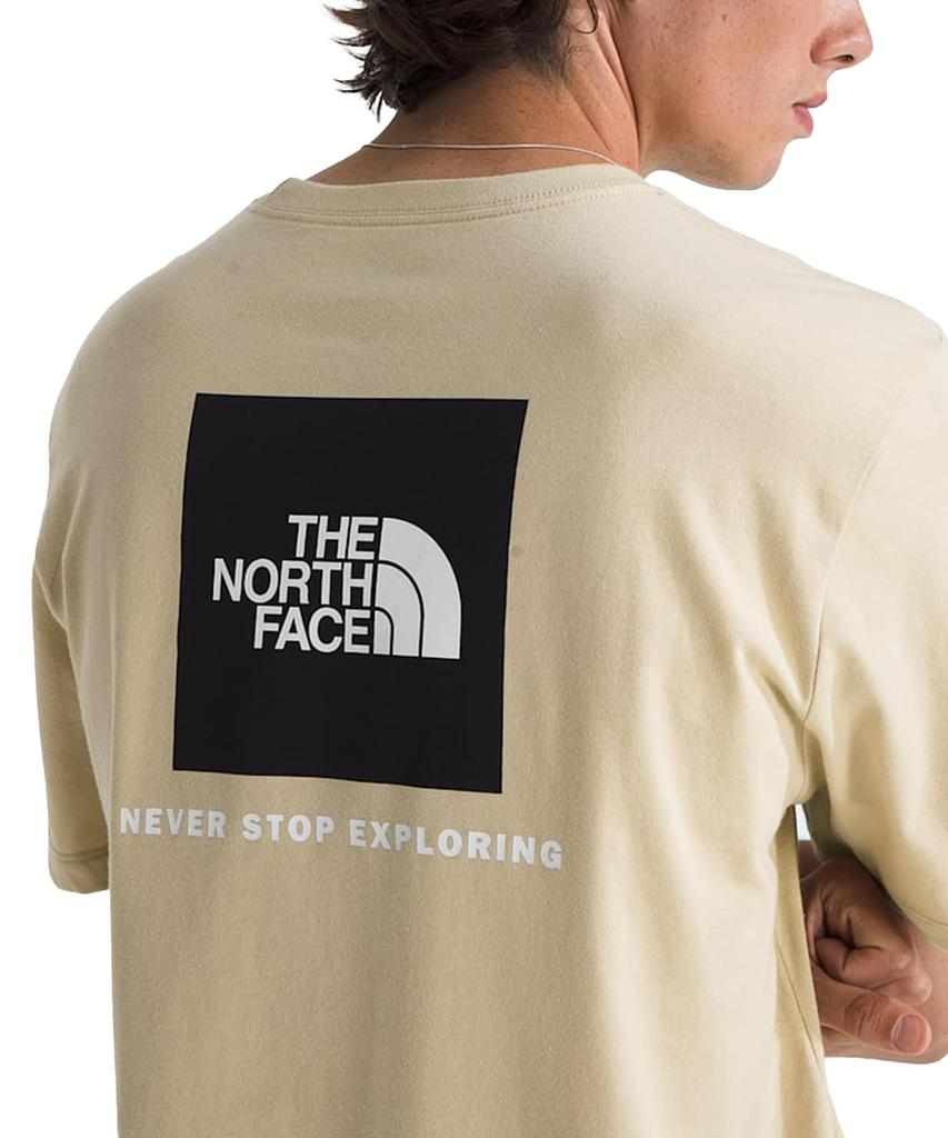 North Short Sleeve with Back Print Box Logo Beige Box Nse Gravel Size L [The Face] Men's T-Shirt Tee, [Used]