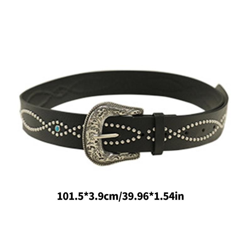 Punk Style Studded Belt Premium PU Leather Adjustable Fashion Accessory For Men And Women