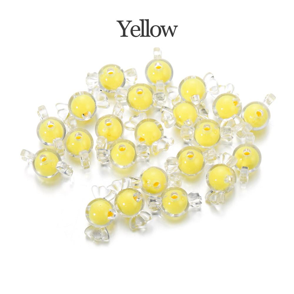 20Pcs Acrylic Spaced Beads Transparent Candy Heart Shape Beads Handmade For DIY Necklace Earrings Jewelry Making Accessories