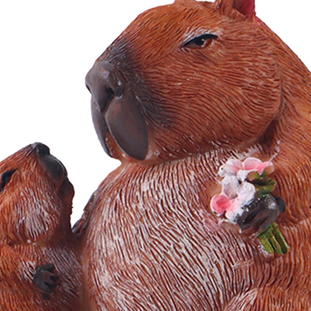 Garten Capybara Statue Mutter und Kind Skulptur Schreibtisch Ornament Rasendekoration für Innen