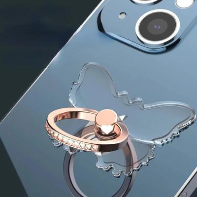 Cute Transparent Mobile Phone Ring Holder Stand 360° Rotatable Folding Bracket Sticker Stand for Iphone14 15 Diamond Holder