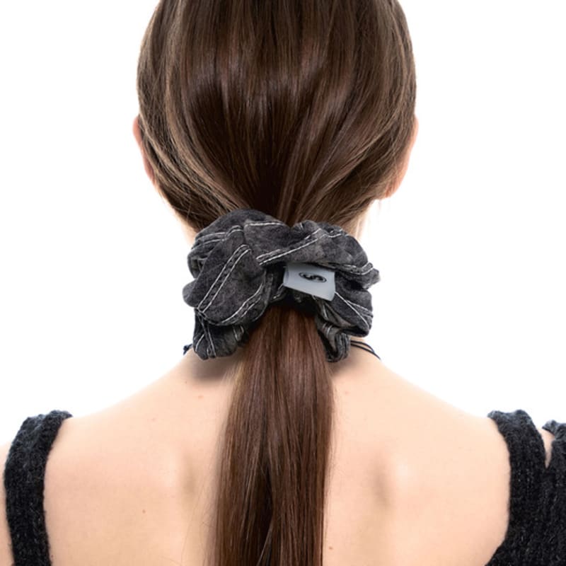 SENTIMENTS NO.445 [black] BLACK DENIM HAIR SCRUNCHY