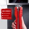 Faucet and Sink Wrench 8 in 1 Multifunctional Wrench Tool with Nut Remover & Bolt Extractor Double head Plumbing Wrench