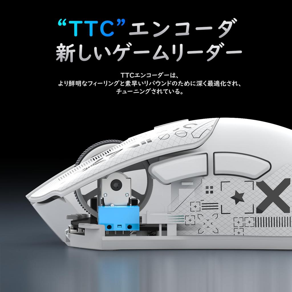 ATTACK SHARK X ZIYOU LANG R1 Gaming SUPERLIGHT Bezprzewodowa 6 Biała Mysz, 2.4GHz/Bluetooth/Type-C PAW3311, 18000DPI, Ultralekka 59g, Akumulatorowa,