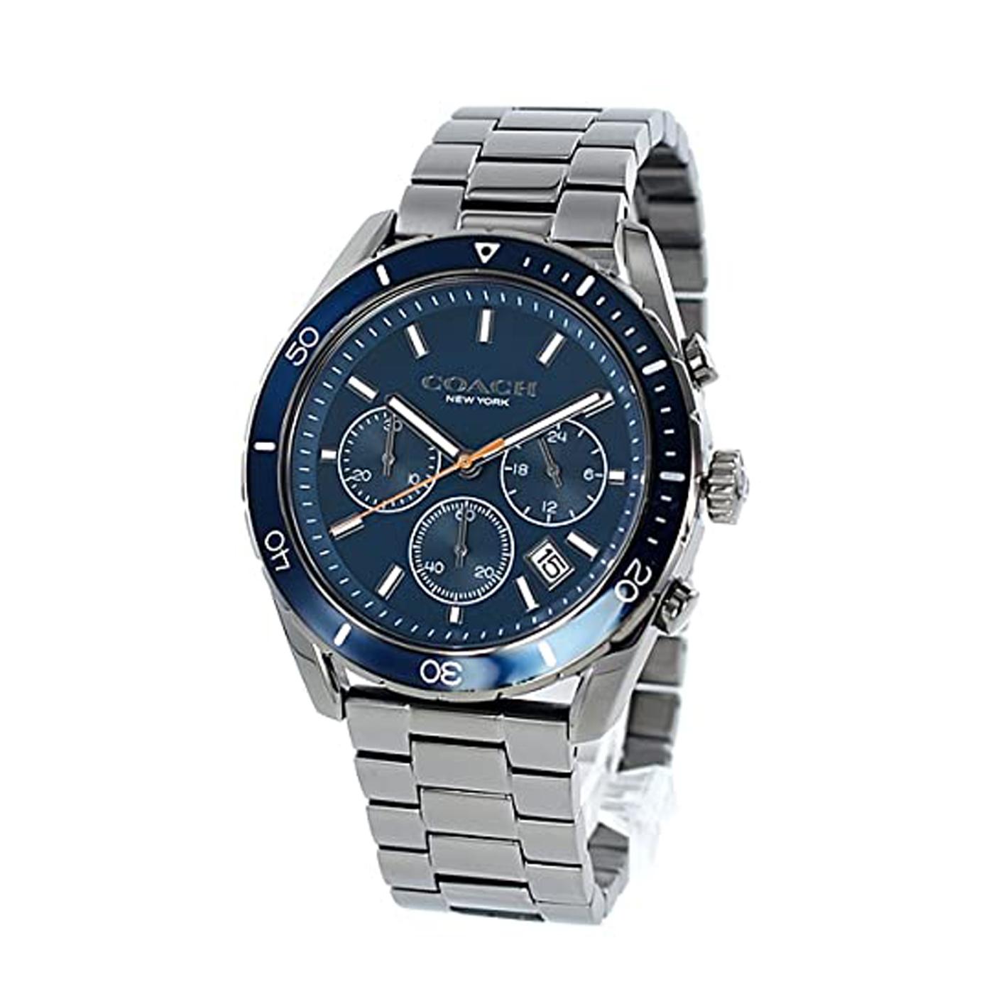 

Coach 14602516 Часы 1,7 дюйма (44 мм) Мужские часы, браслетного типа синий
