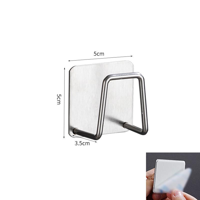 

Клейкая стойка для умывальника из нержавеющей стали с крючками для хранения в ванной и на кухне 2 pieces