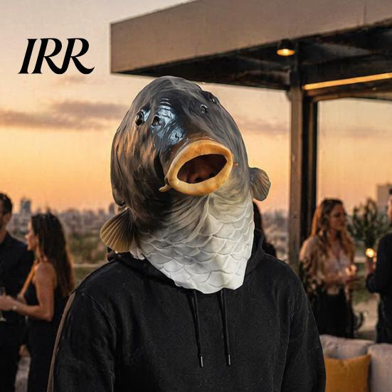 Unique Prank Gift for Adults Funny Fish Head Mask, Realistic Latex Carp Cosplay Prop, Animal Interactive Live Broadcast Mask Party Prank, Trick
