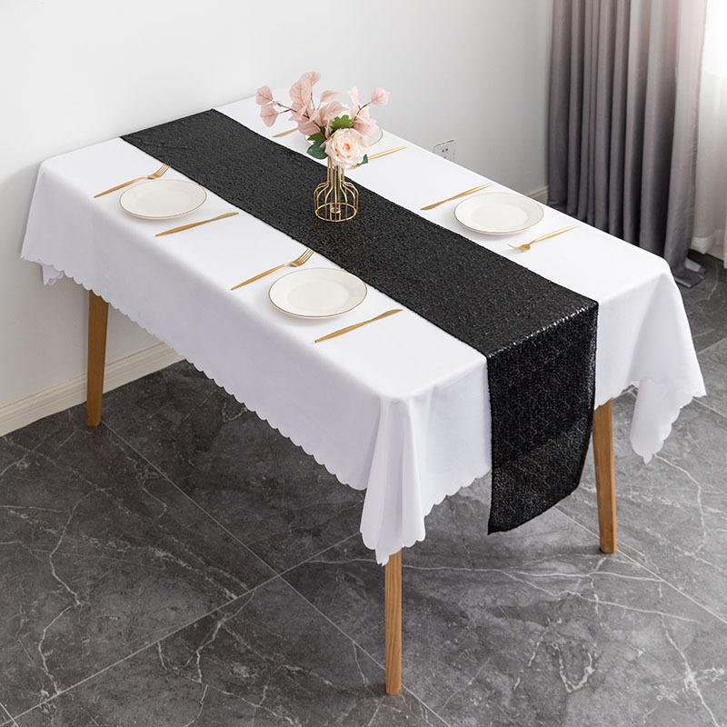 Sequin Modern Table Runners for Wedding Decoration Christmas Birthday Party Home Tea Table Cover