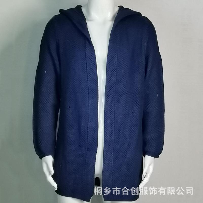 

Мужской вязаный кардиган с капюшоном, повседневное пальто с длинным рукавом и открытой передней частью, легкая осенне-зимняя куртка 5XL