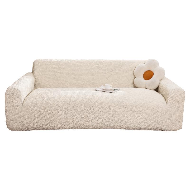 New Cream based Bubble Yarn Sofa Cover for Old Sofa Renovation and Elastic Sofa Cover