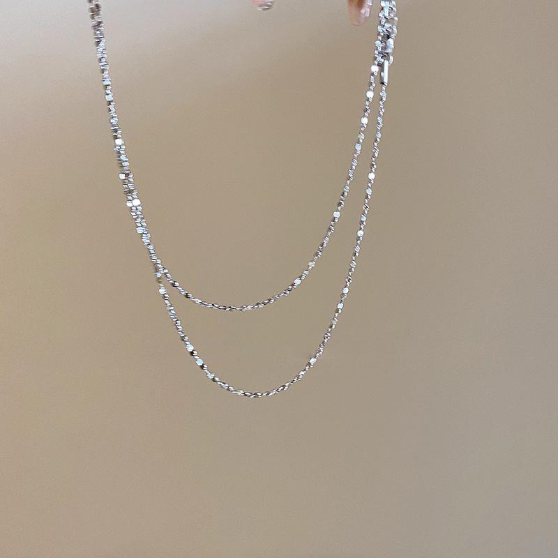 Double-Layer Sparkling Metal Clavicle Choker - Summer Luxury Necklace for Women