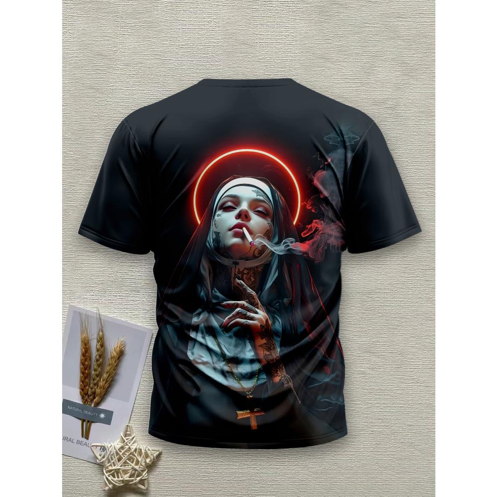 Circle Saint T-shirt Gothic Cool Personalized Casual Top