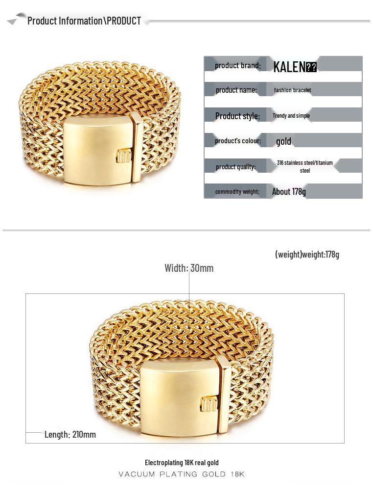 European & American Titanium Steel Men's Fish Scale Bracelet