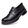 Men's Genuine Leather Derby Shoes Autumn Platform Slip-Resistant Breathable Comfort Business Casual Lace-Up for Daily Walking