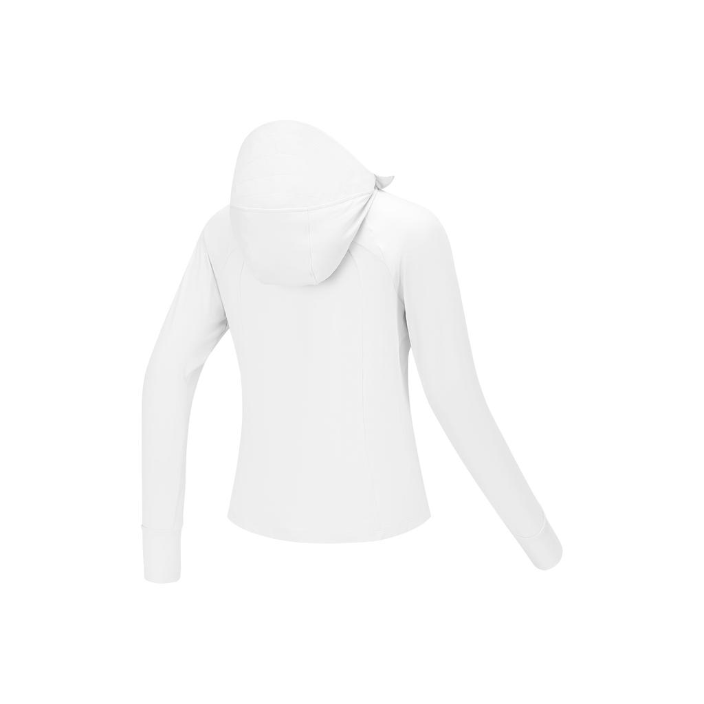 Skechers Cool Dry UV Protection Lightweight Slim Fit Hooded Sports Jacket Women Jackets Bright-White P225W123-0019