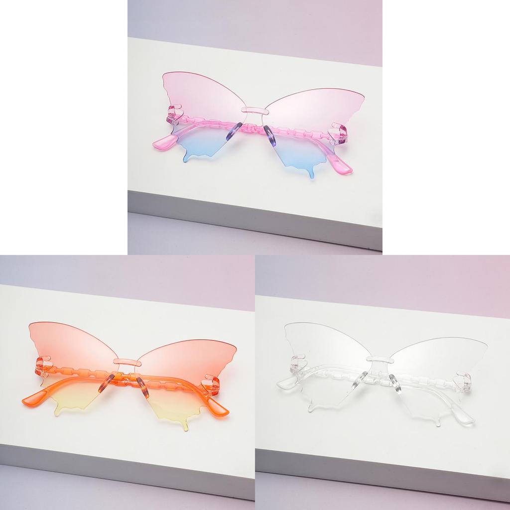 Unisex Butterfly Eyewear Frameless Sunglasses With Resin Lenses For Cycling And Stylish Outfits