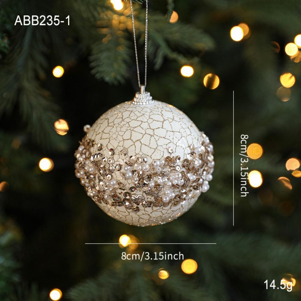 Glitter Christmas Balls Decorative Pearl Sequin Foam Ball Foam Christmas Ball Gold Christmas Ball Ornaments For Home Decoration