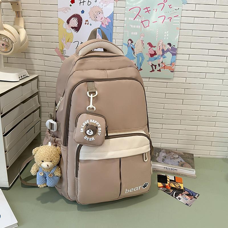 School Bag Schoolbag Female Ins Wind Korean Version Cute Three To Six Contrasting Color Backpack
