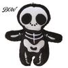 Squeaky Halloween Pendant Plush Pendant, Stuffed Skeleton Mummy Bear Keychain Toy Decorative Accessory for Backpacks Handbags Purses
