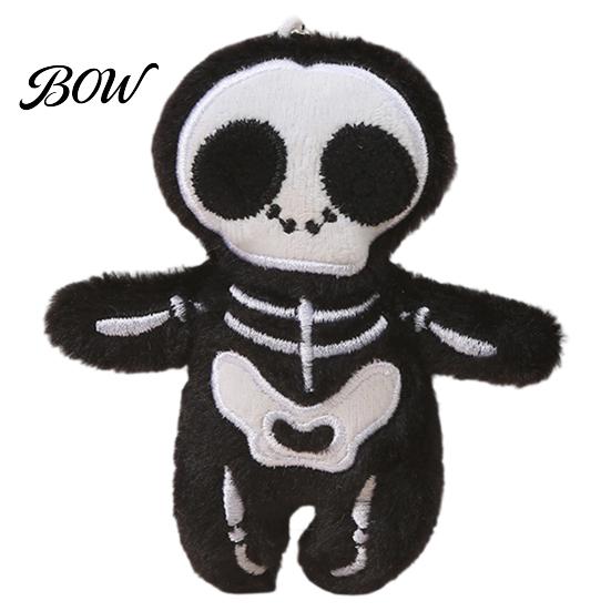 Squeaky Halloween Pendant Plush Pendant, Stuffed Skeleton Mummy Bear Keychain Toy Decorative Accessory for Backpacks Handbags Purses