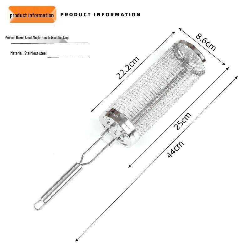 Drehbarer Grillkorb mit Einzelgriff für Outdoor-BBQ