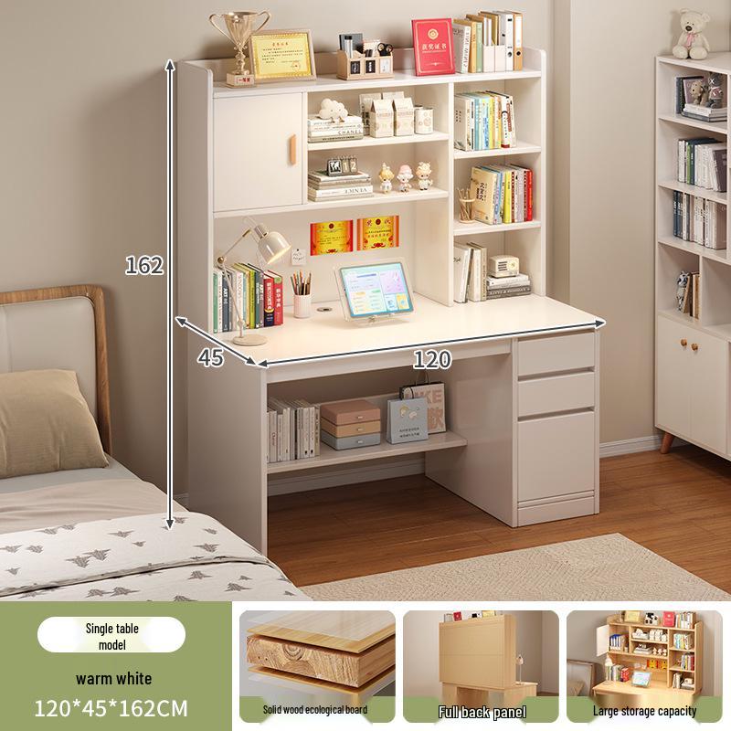 Modern Computer Desk with Bookshelf & Storage for Home, Office, Bedroom & Study Room