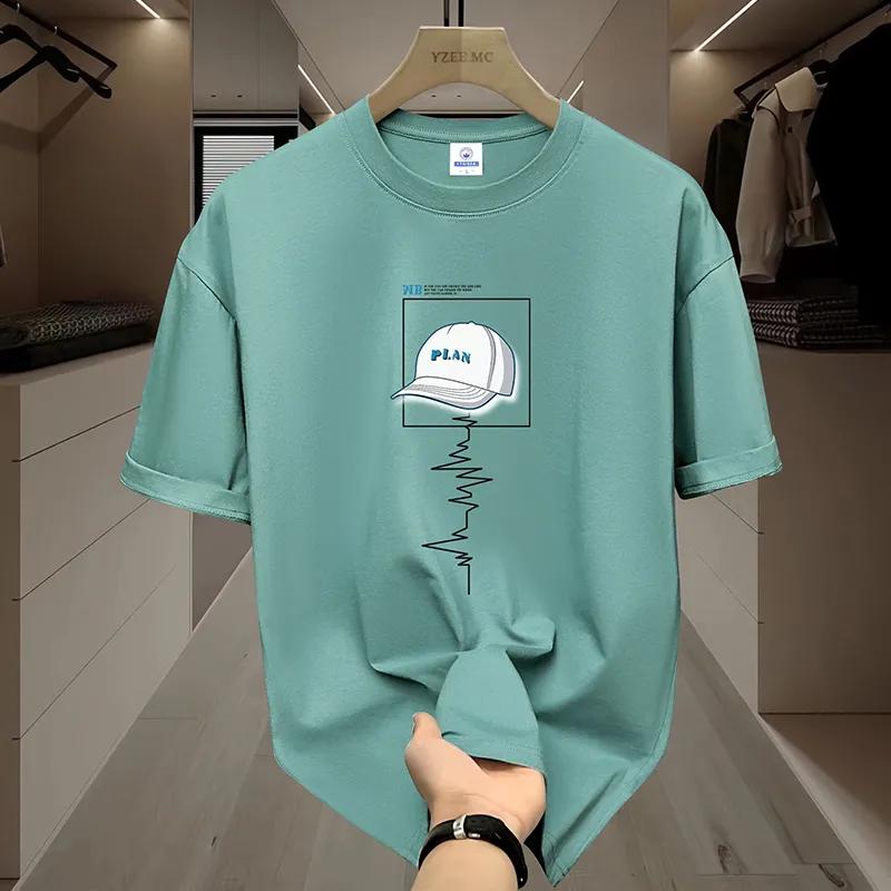 Herr Sommar T-shirt med tunn del, Casual, Kortärmad, Ungdom, Studenter, Plusstorlekar, Lösa Toppar