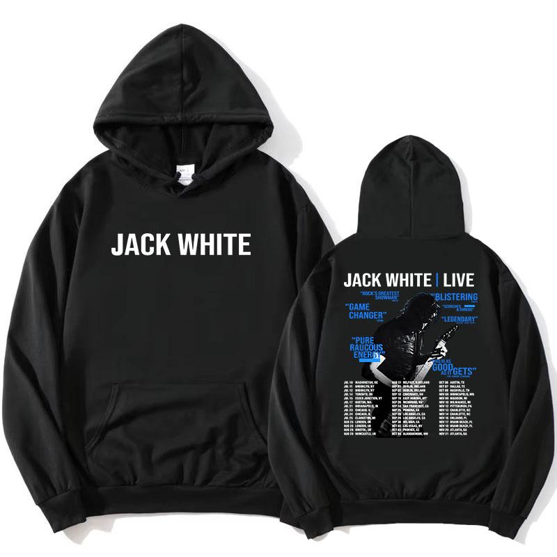 Jack White Tour 2026 Hoodies Langarm Mode Taschen Sweatshirts Locker Lässiges Design Grafikdruck Merch Sudaderas Damen Oberteile