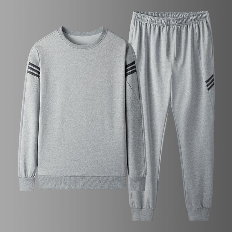 

Мужской модный повседневный спортивный костюм-двойка - Круглый вырез, Коллекция весна-осень XL серый