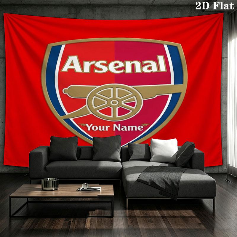 Arsenal F Custom Name Wall Tapestry Aesthetic Wall Hanging Printed Fabric Blanket Decorative Tapestries for Bedroom Living Room Home Decor