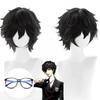 Game P5 Amamiya Ren Cosplay Pruiken Zwart Kort Kurusu Akira Cosplay Pruik Hittebestendig Synthetisch Haar Unisex Anime Pruiken