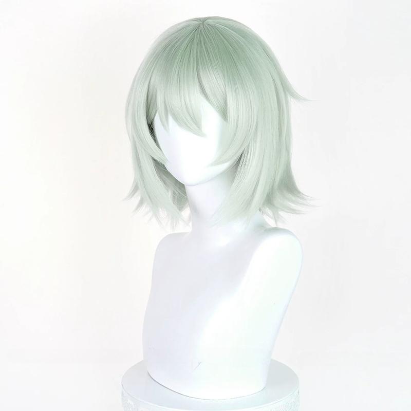 Anime Yani Neko Chainsmoker Cosplay Wig Yaniko Sato Yanineko Green Short Hair Heat Resistant Wigs Party