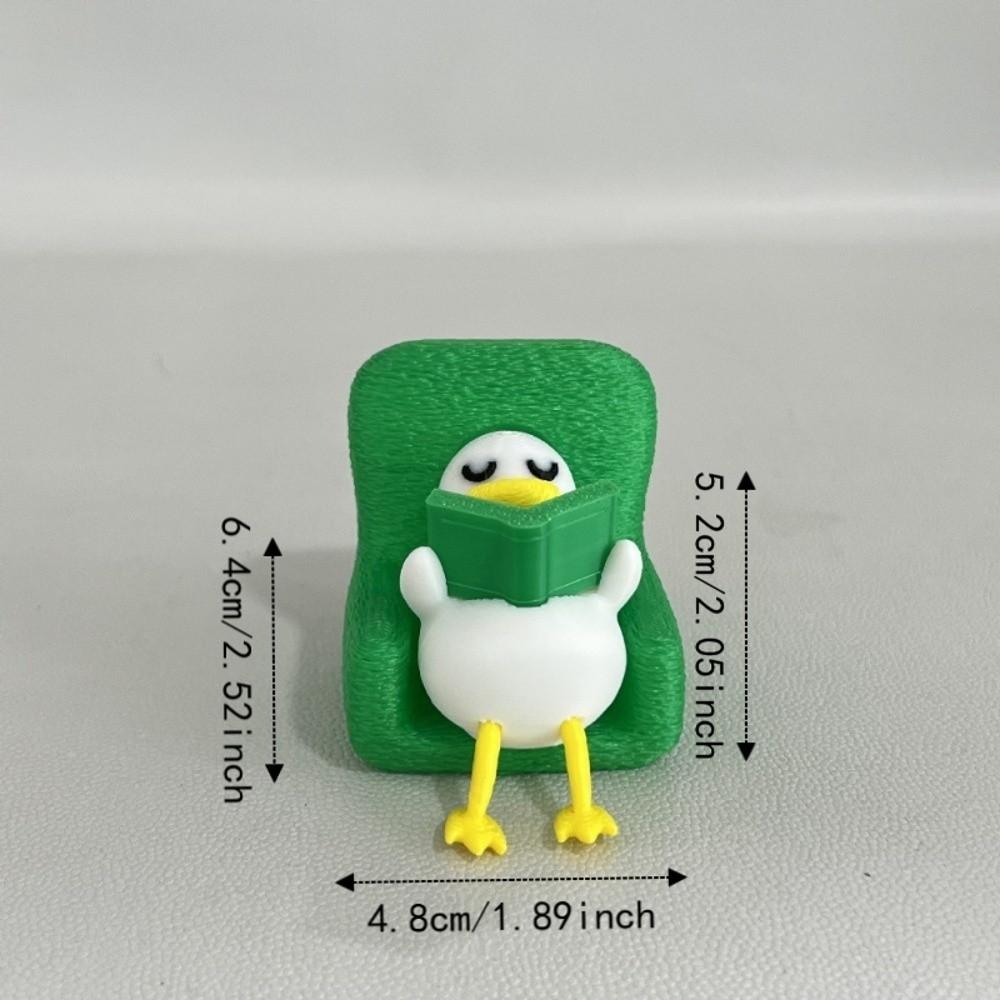 Creative Lazy Duck Figurine 3D Printed Decoration Laying Duck Statue Animal Shape Reading Duck Ornaments Office Desk