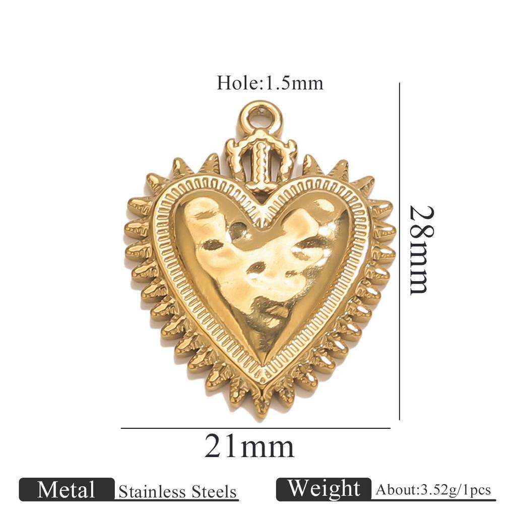 Yori 5PCS Stainless Steel Fashion Sun Love Heart Pendant Bracelet Necklace DIY Accessories Waterproof Wholesale