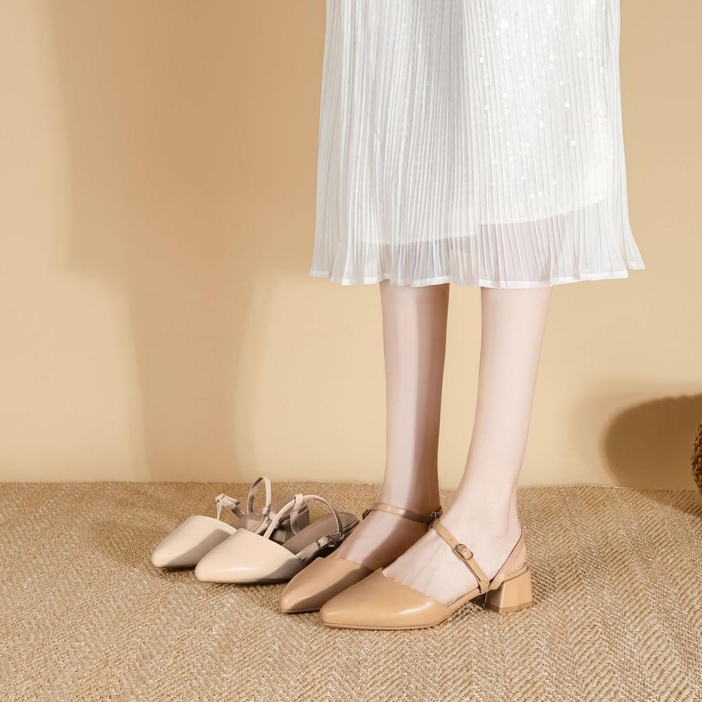 Autumn New Single Shoes Women's Fashion French High Heels Women's Thick Heels High-end Bag Head Temperament Women's Shoes 2025