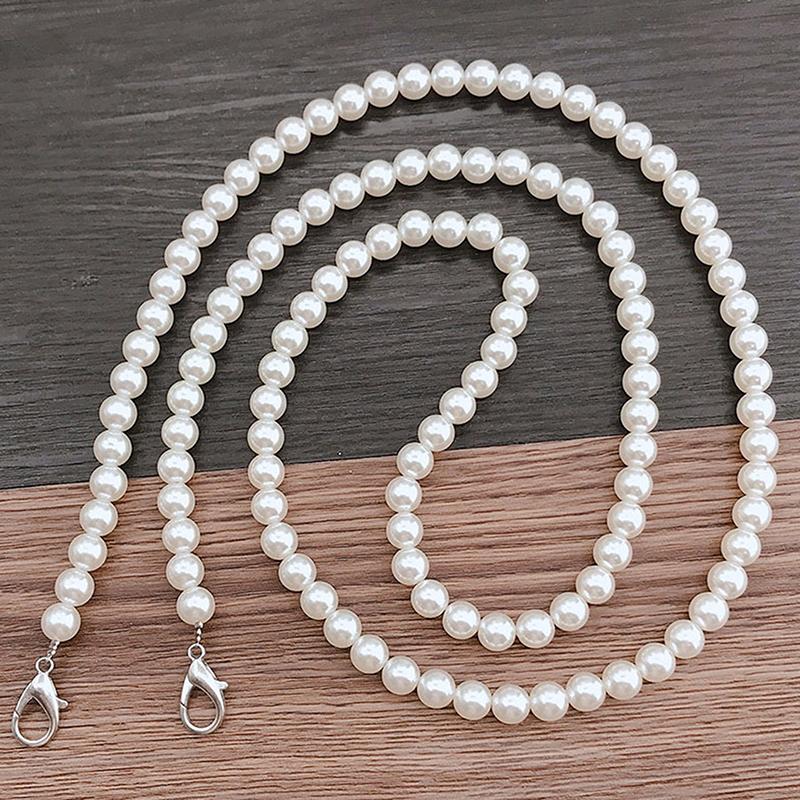 120Cm Bag Chain For Handbag Handles Butterfly Beaded Phone Lanyard Diy Purse Replacement For Shoulder Bag Straps Pearl Belt