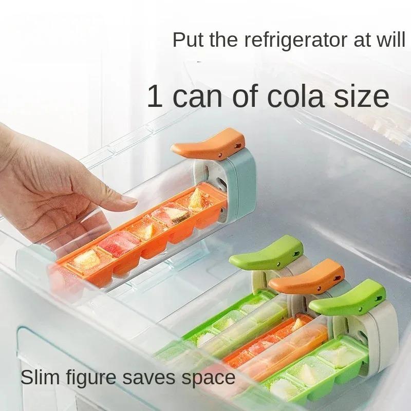 Ice Cube Mold with One Hand Homemade Trays for Freezer with Hull Mini Ice Cube Trays Portable Food Grade Press Ice Cube Trays