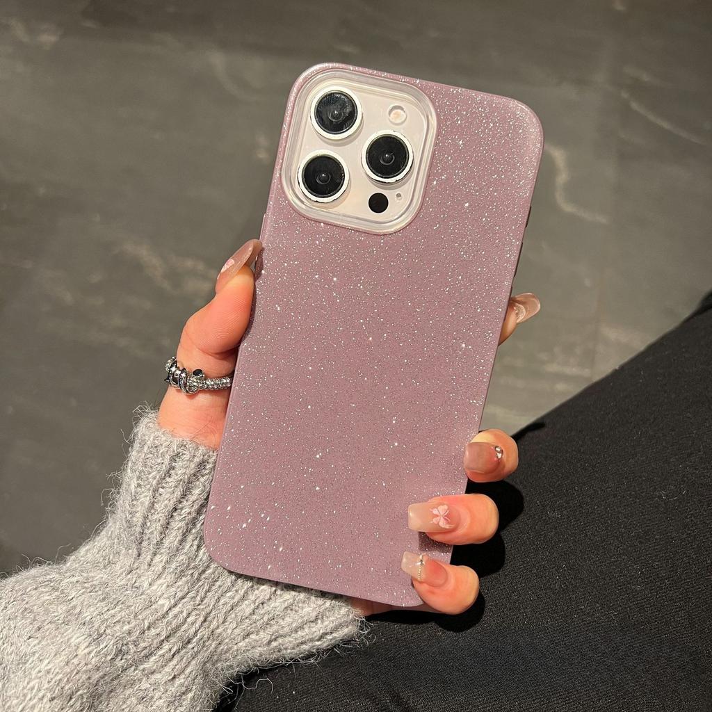 Glitter Solid Color Phone Case for iPhone 15 14 13 Pro Max Sparkly Shockproof Cover