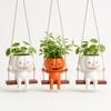 Outdoor Pumpkin-Shaped Planter Pot for Garden Patio, Decorative Flower Pot for Yard and Home