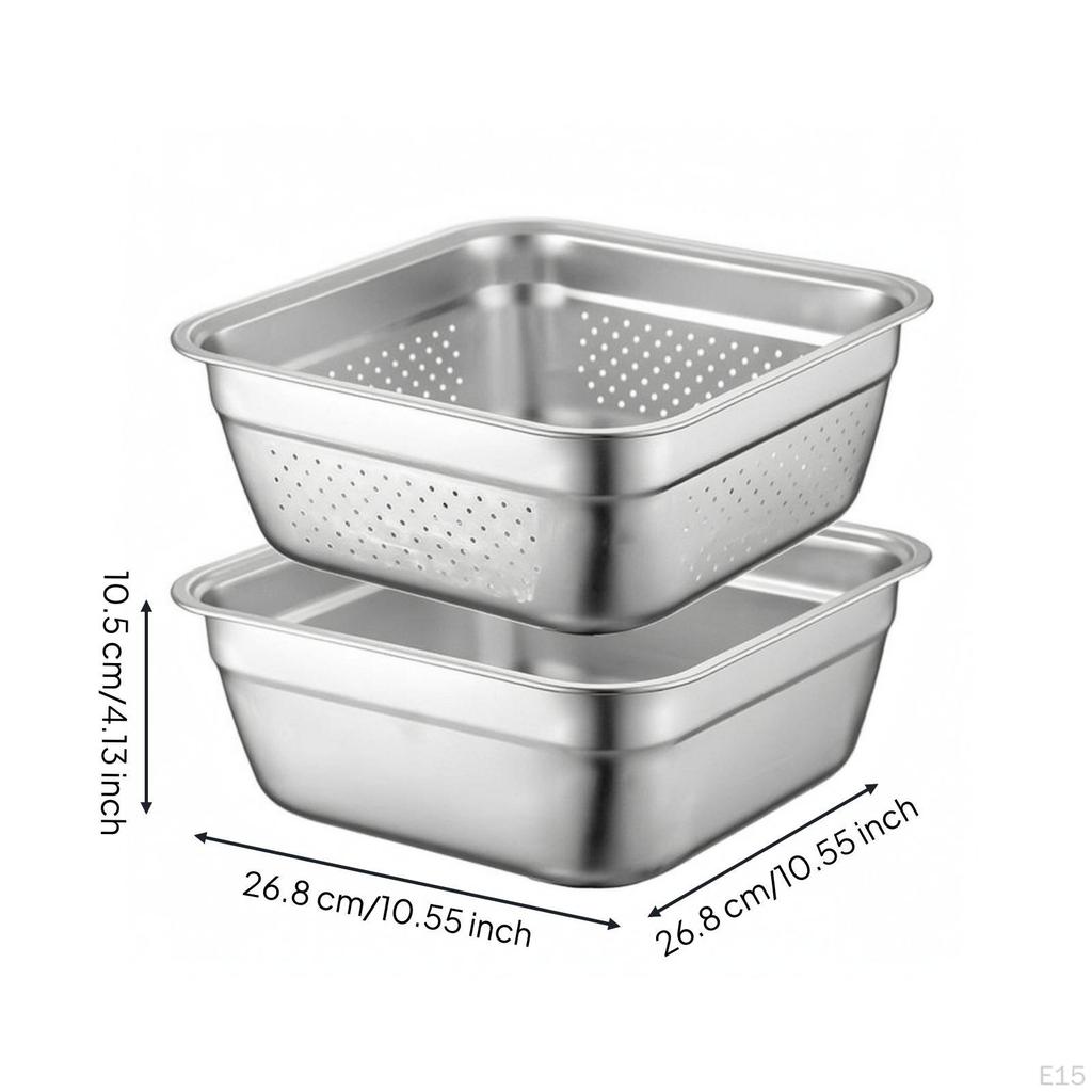 Lavabo Quadrato in Acciaio Inossidabile Lavabo Utilità Robusto per Preparazione Cibo e