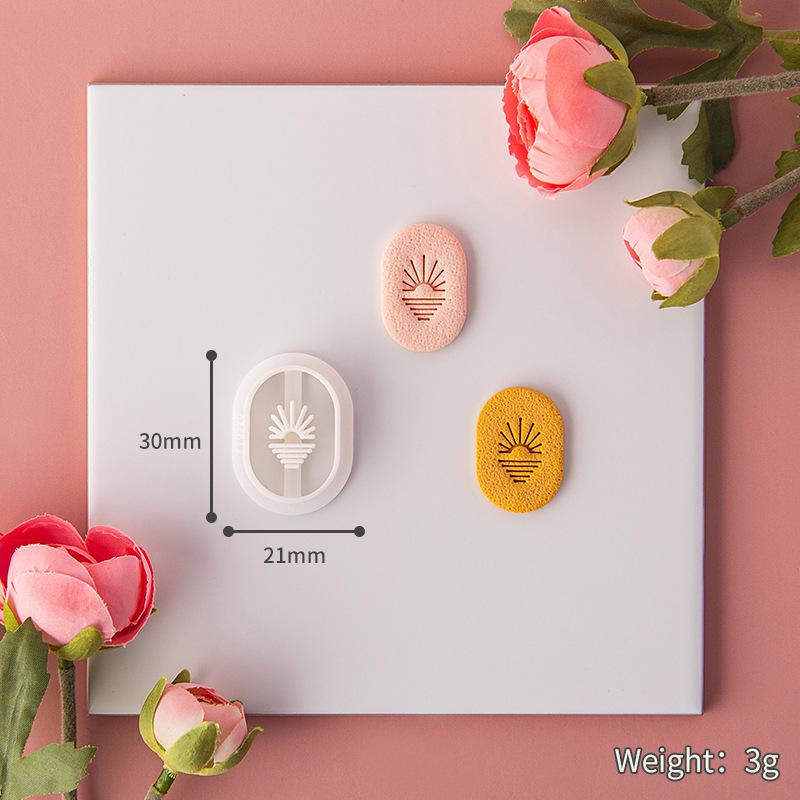 Sunset By The Sea Polymer Clay Cutters Diy Embbossed Making Pottery Clay Earrings Jewelry Pendant Tools