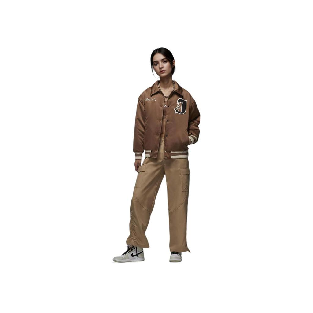 Jordan Women's Satin Varsity Jacket Archaeo Brown FV7138-223